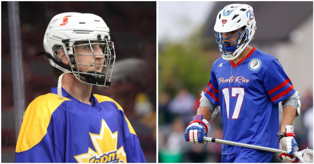 Jack Parolin (left) was one of four Mercer lacrosse players who competed in Canada's Minto Cup, and Christian Laureano played for Puerto Rico in the World Lacrosse Men’s U-21 World Championship in Ireland.