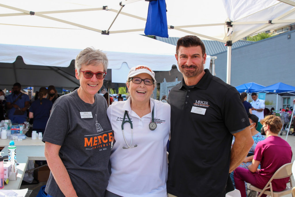 From left, Dr. Jeannette Anderson, physical therapy program director; Dr. Jill Mattingly, physician assistant studies program director; and Dr. Craig Marker, clinical psychology program director, are shown at Health Day.