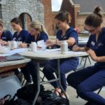 PA students preparing medications in the dispensary