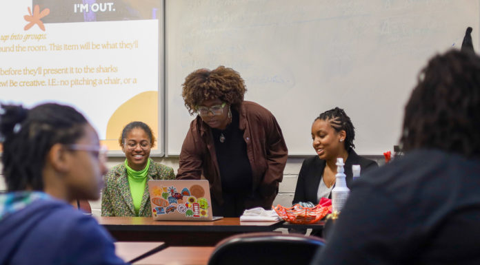 Pre-Law BLSA offers resources for students interested in practicing law A young woman looks down a a laptop