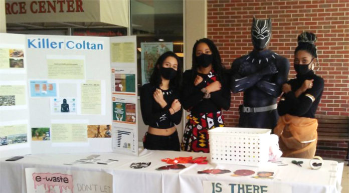 Students raise awareness about exploitation of coltan and e-waste dumping in Africa Coltan mining exhibit in 2021