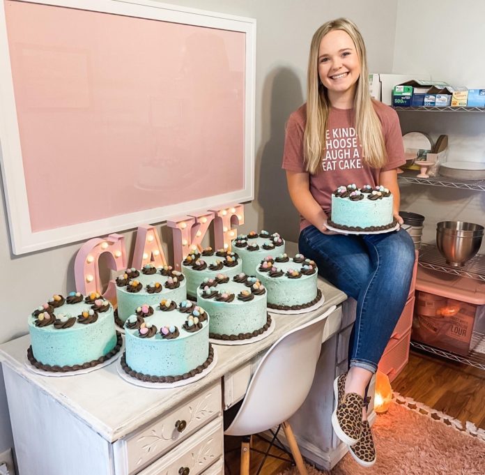 Chloe Paulk with her homemade cakes.