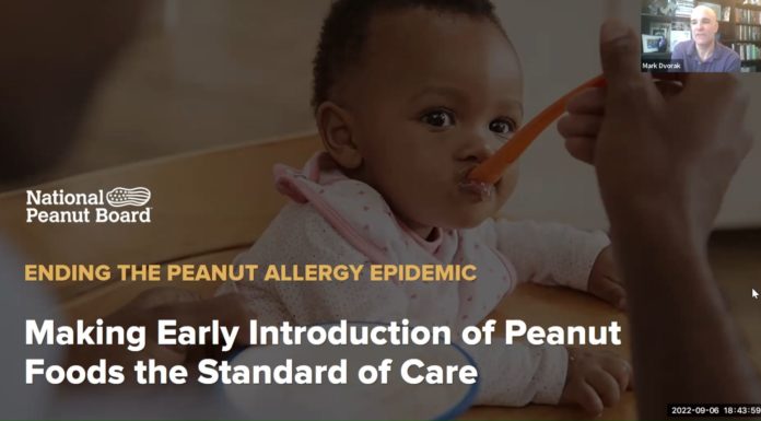 Communication students create allergy-prevention campaigns for National Peanut Board Mark Dvorak, representative for the National Peanut Board’s Prevent Peanut Allergies campaign, gives a presentation during Dr. Arla Bernstein's class earlier this semester.