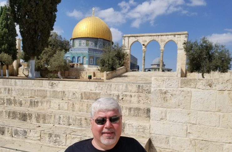 Dr. Hani Khoury in front of the Dome of the Rock in Jerusalem in October 2018.