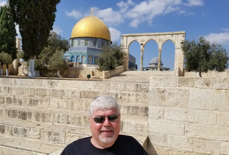 Dr. Hani Khoury in front of the Dome of the Rock in Jerusalem in October 2018.