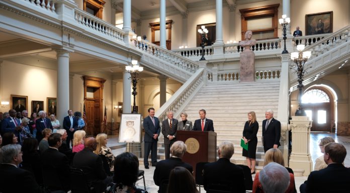 School of Medicine, Children’s join forces to advance pediatric healthcare in rural Georgia gov kemp speaks to an audience at the georgia capitol