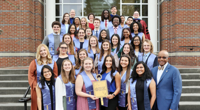 College of Liberal Arts and Sciences inducts 38 students into Phi Beta Kappa Society group photo of phi beta kappa inductees