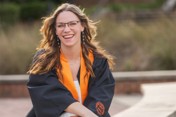 Lydia Hutmaker in black graduate gown