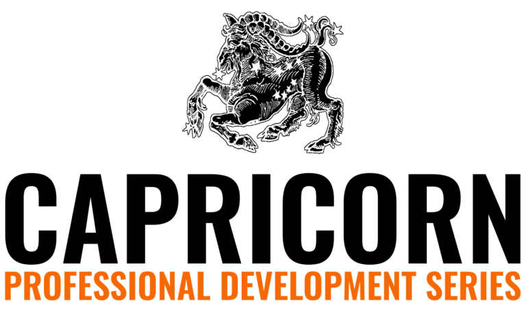 the capricorn goat logo above the works capricorn professional development series