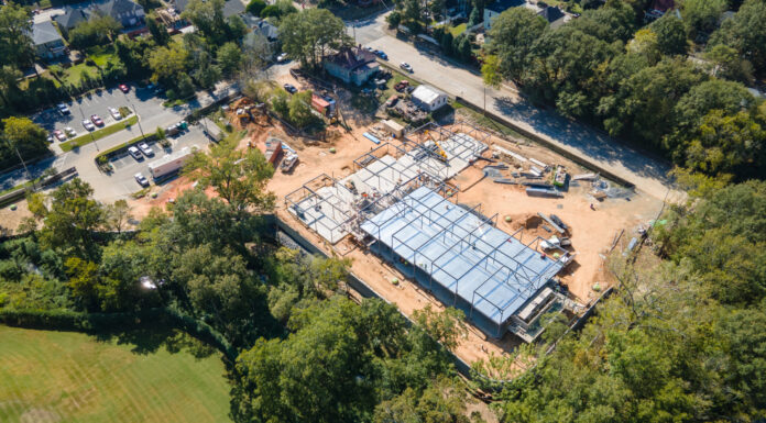 Construction underway on school to serve children with dyslexia aerial view of roberts academy construction site