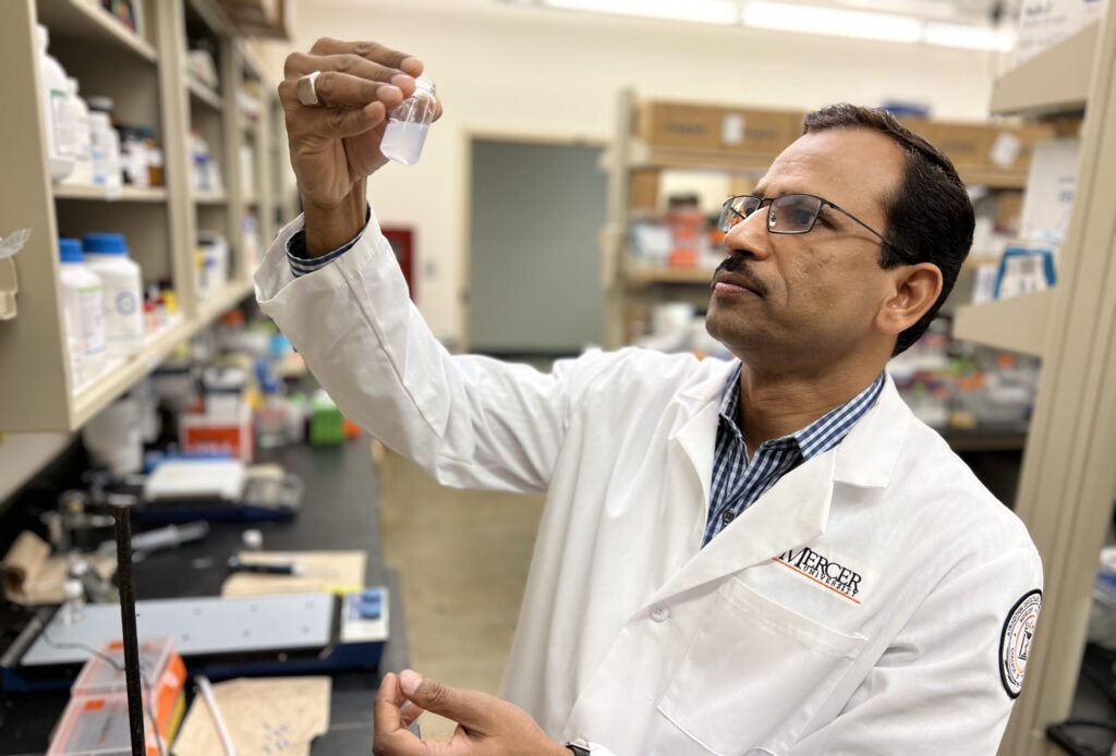 Dr Mahavir Chougule in his laboratory