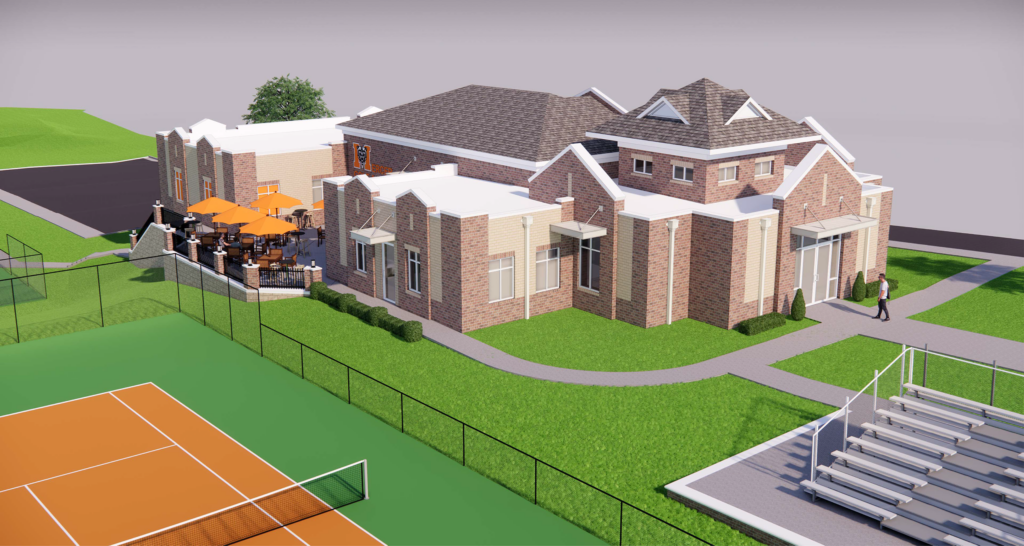 An artist's rendering of the tennis and golf complex planned for the Macon campus.