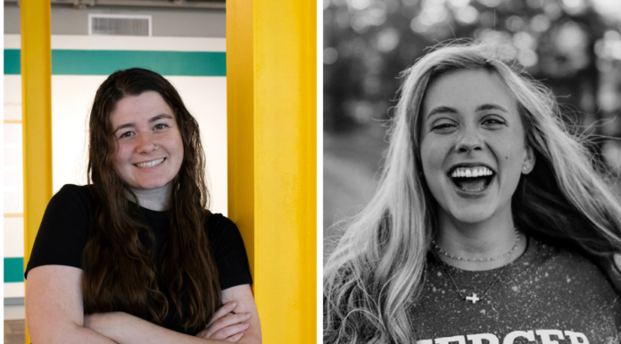 Two graphic design majors named to GDUSA’s 2024 Students to Watch headshots of Ashley Curtis and Helen O’Dell
