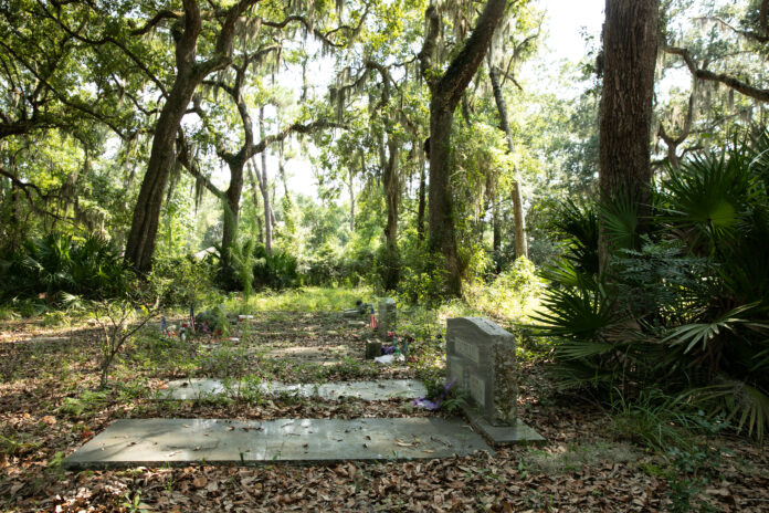 Old graves with headstones on St. Simons Island