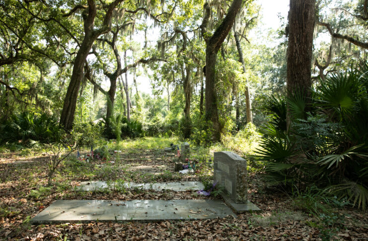 Old graves with headstones on St. Simons Island