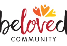 Mercer’s 20th Annual Beloved Community Symposium to feature local insights logo for "Beloved Community," featuring the word "beloved" in a stylized font. Above the text are abstract heart shapes in yellow, orange, and red. Below the main word, the word "COMMUNITY" is written in capital letters.