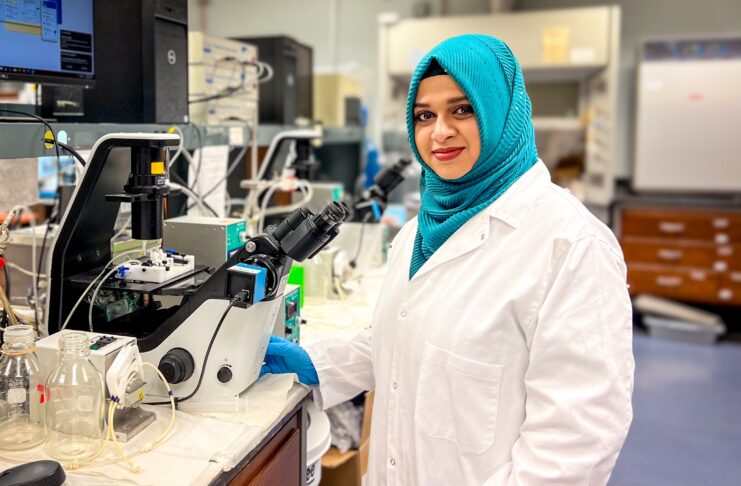 Dr. Nazia Hoque in the pharmacy lab