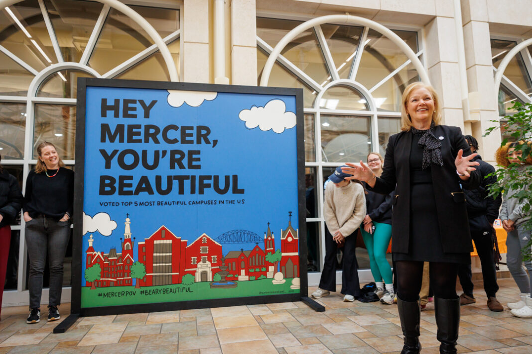 Mercer unveils mural celebrating beauty of Macon campus