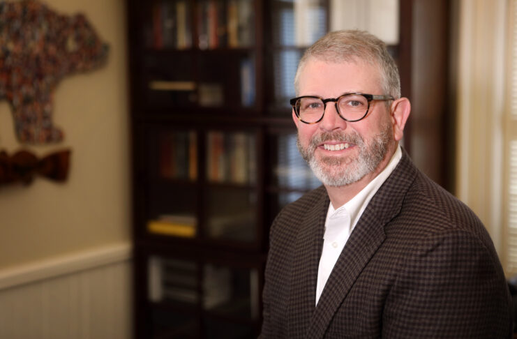 Dr. Scott Davis in his office at Mercer.