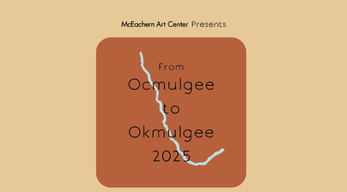 The MAC opens season with Indigenous art exhibition ‘From Ocmulgee to Okmulgee 2025’ Event poster for From Ocmulgee to Okmulgee 2025, August 21–September 14, with an image of an earth mound.