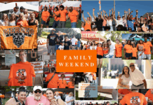 Mercer to celebrate Family Weekend 2025 Oct. 3-5 in Macon Collage of people at Mercer University’s Family Weekend, including groups posing, cheering, and participating in activities.