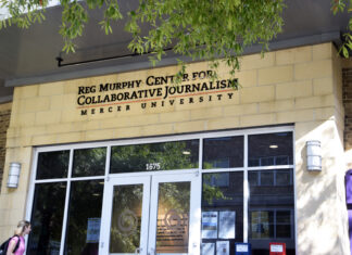 Public media journalist joins Mercer’s Murphy Center faculty Entrance to the Reg Murphy Center for Collaborative Journalism at Mercer University.