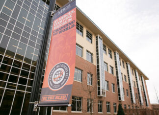 Mercer researchers study ways to detect phthalates in everyday products Banner outside the Godsey Science Center reads At Mercer, everyone majors in changing the world.