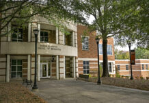 4 winners named in Mercer’s Virtual Elevator Pitch Competition The entrance to the Eugene W. Stetson School of Business.