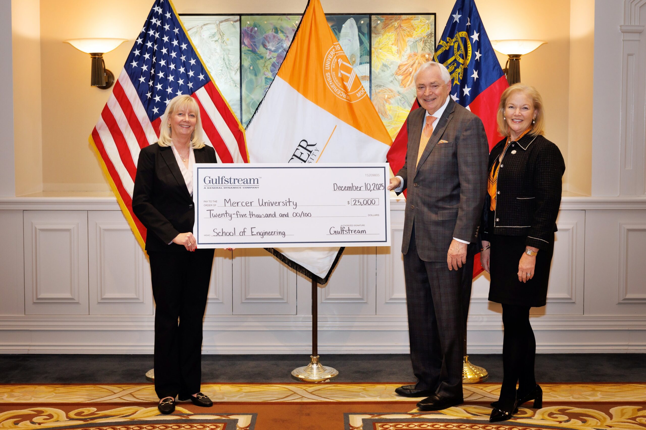 Mercer receives $25,000 grant from Gulfstream Aerospace to support School of Engineering