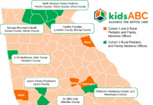 Kids Alliance for Better Care expands to support more rural pediatric and family medicine practices Map of Georgia showing locations of kidsABC rural pediatric and family medicine offices, marked in green and orange.