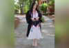 Mercer experiences cultivate senior’s passion for global health work Annie Potts in a graduation gown and cords.