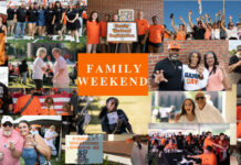 Mercer to celebrate Family Weekend 2026 Oct. 9-11 in Macon Collage of people at a university family weekend event, featuring group photos, signs, and outdoor activities.