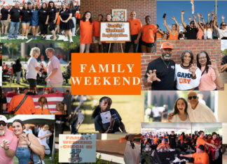 Mercer to celebrate Family Weekend 2026 Oct. 9-11 in Macon Collage of people at a university family weekend event, featuring group photos, signs, and outdoor activities.