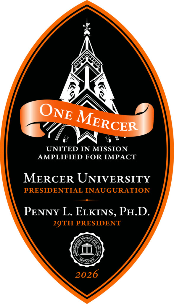 Mercer University presidential inauguration logo.