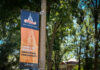 Countdown to 19 kicks off with Family Weekend A banner on a pole reading One Mercer Inauguration 2026: United in Mission. Amplified for Impact.