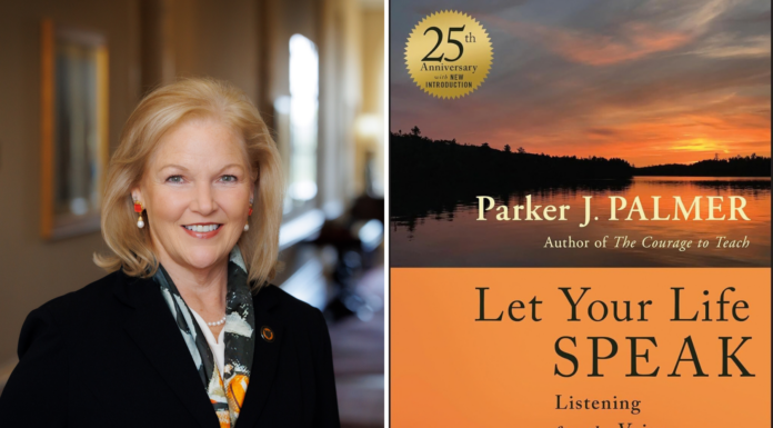 Let Your Life Speak: President Elkins to host fireside chat on Oct. 22 Portrait of President Penny L. Elkins, Ph.D., next to the book cover for Let Your Life Speak.